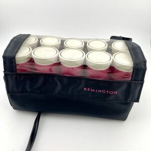 Remington Hot Rollers Set Pink Travel Case 10 Curlers Heated Vintage Works